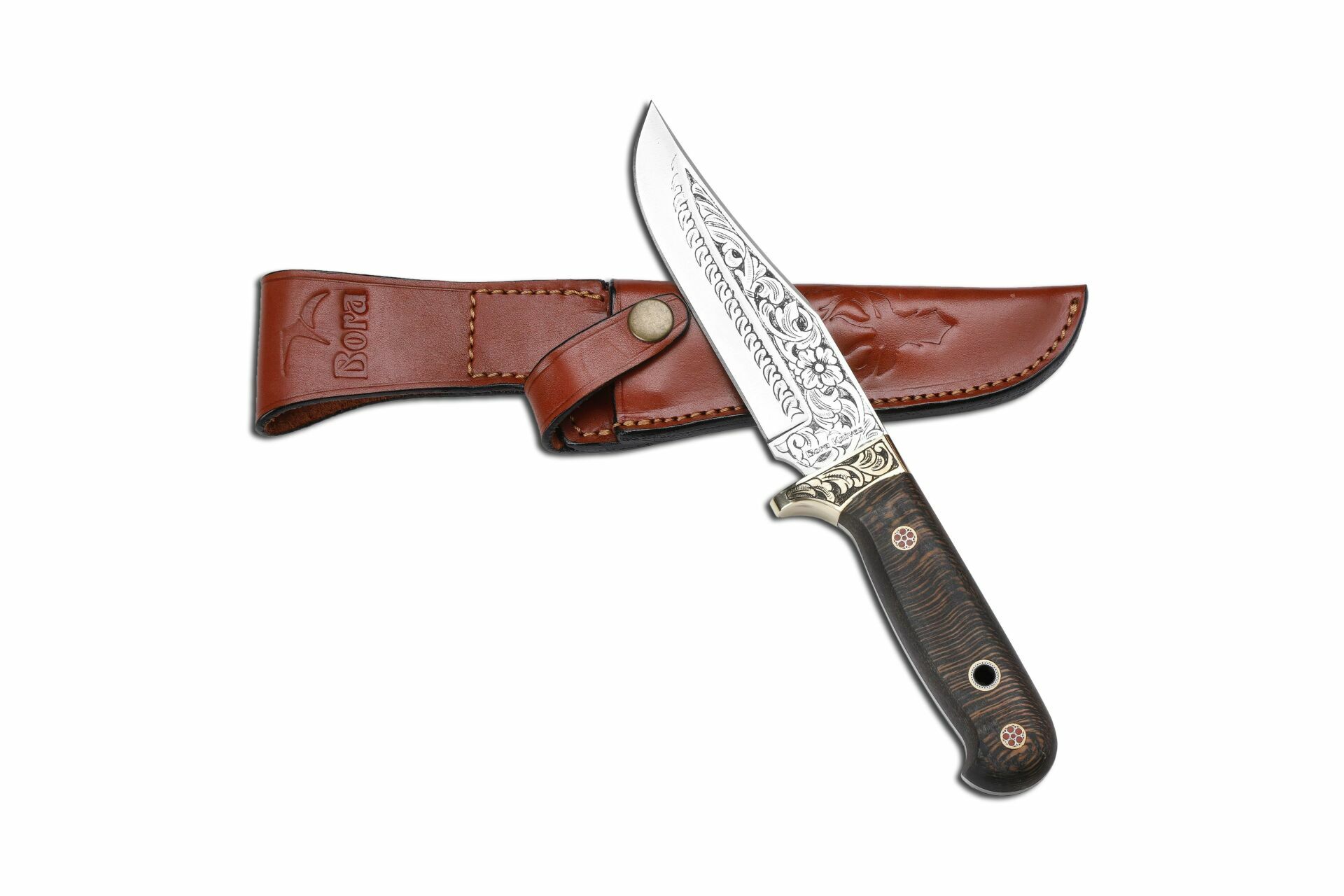 Bora 401 Küçük Bowie Stabilize Saplı Gravürlü Bıçak