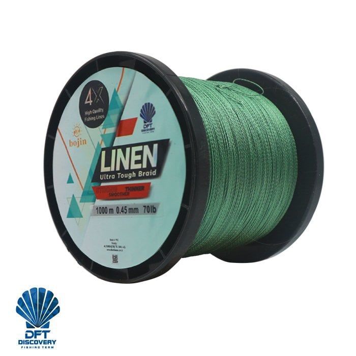 DFT Bojin 4X Linen İp Misina 0.45 mm 1000 m Yeşil