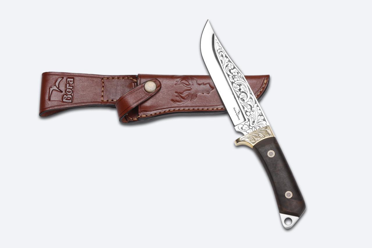 Bora 406 C Sultan Ceviz Saplı Gravürlü Bıçak