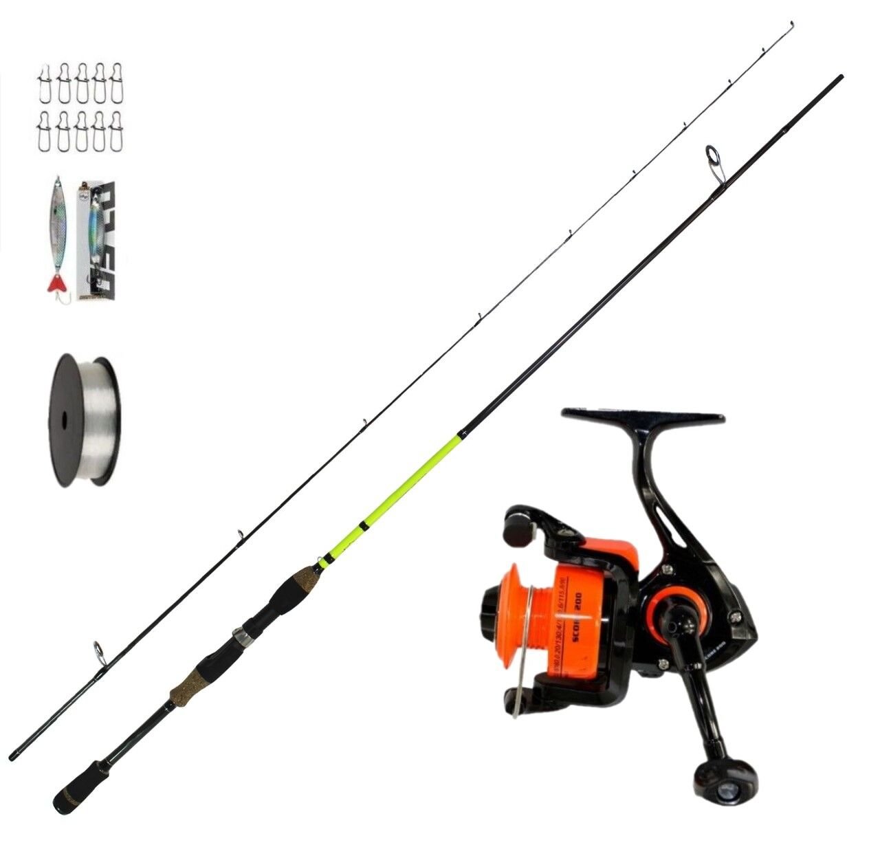 Captain Spin 238cm 2 Parça LRF Kamışı 2-12gr Atar Bauer Score 200 Uygun Lrf Seti