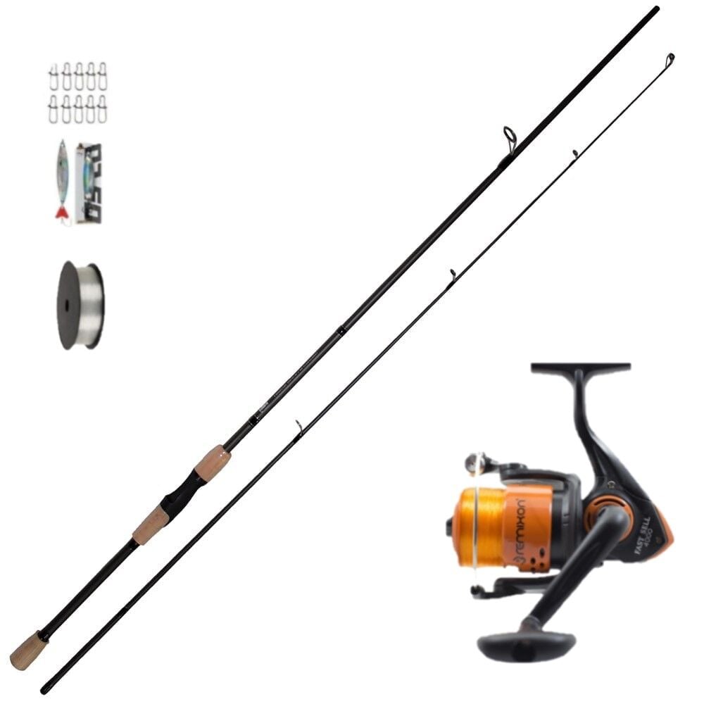 Bauer Raicho 240 (10-40gr) Atarlı Spin Olta Kamışı Remixon Fast Sell 4000 Spin Olta Makinesi