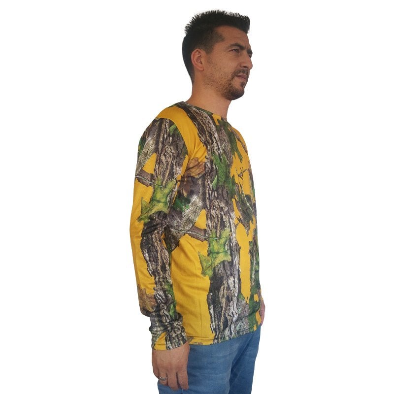 Antler Sarı Orman Desen Uzun Kollu Tshirt M