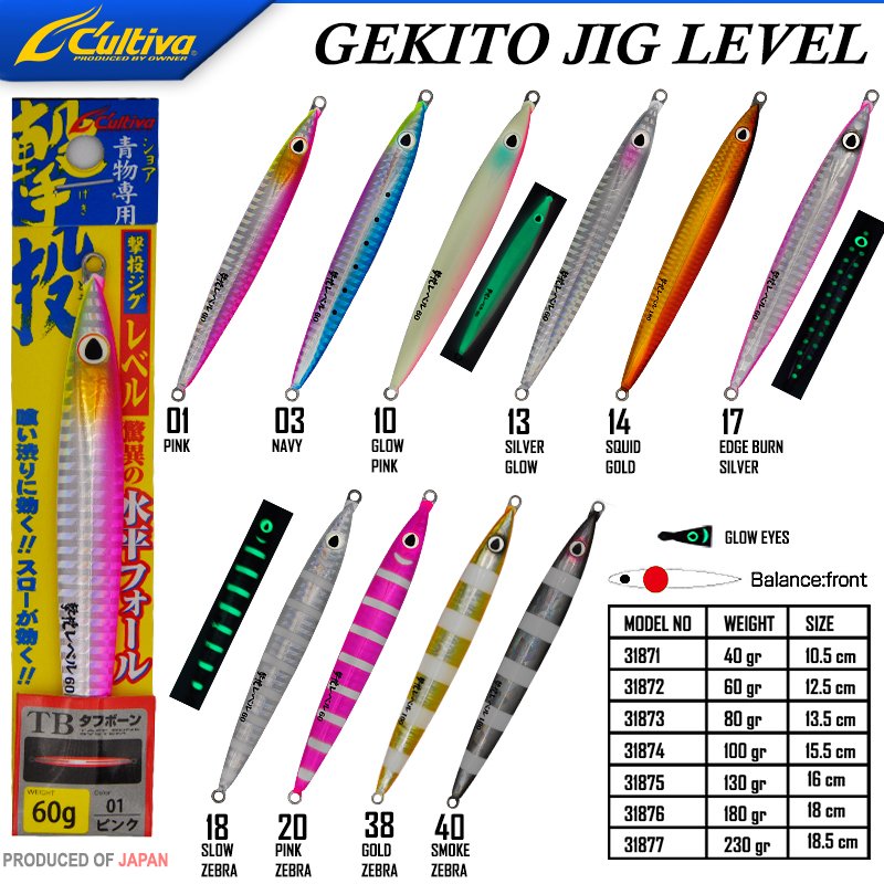Cultiva 31877 Gekito Jig Level 230g 18.5cm