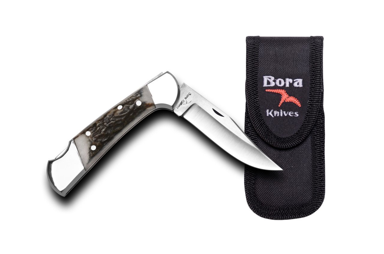 Bora 202 BP Orta Boy Geyik Boynuzu Saplı Çakı