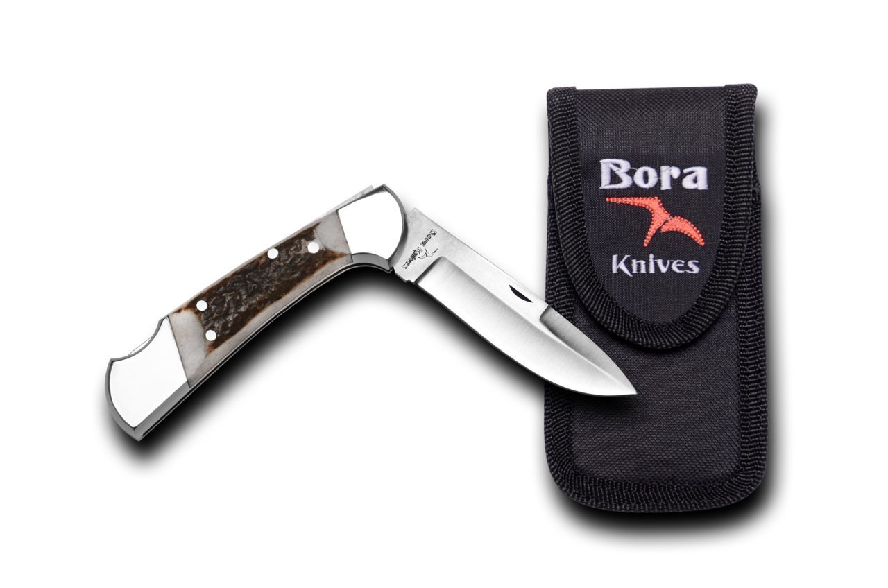 Bora 203 BP Orta Boy İnce Yuvarlak Uçlu Boynuz Saplı Çakı