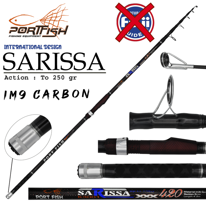 Portfish Sarissa 450 cm Surf Olta Kamışı Karbon Halka 250 gr