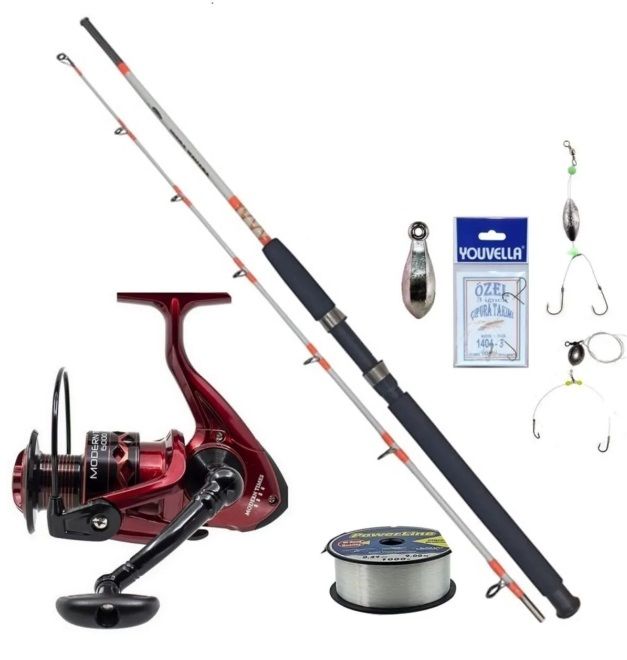 Remixon Makine ( 150M. Misinası Sarılı ) 130 CM. Tekne Kamışı Seti