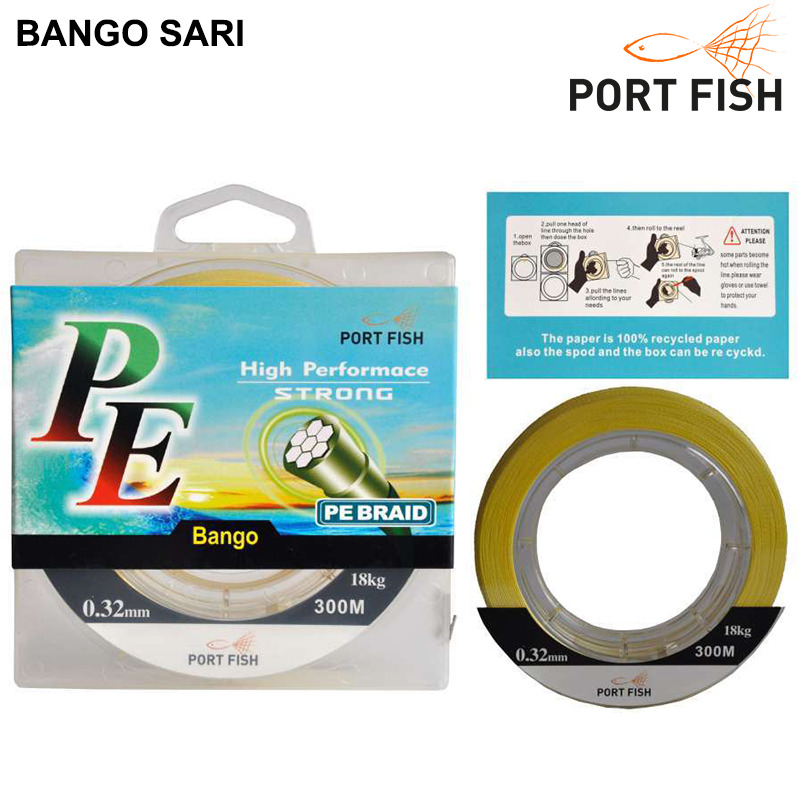 Portfish Bango 4 Kat İp Misina 300 mt Sarı 0,16