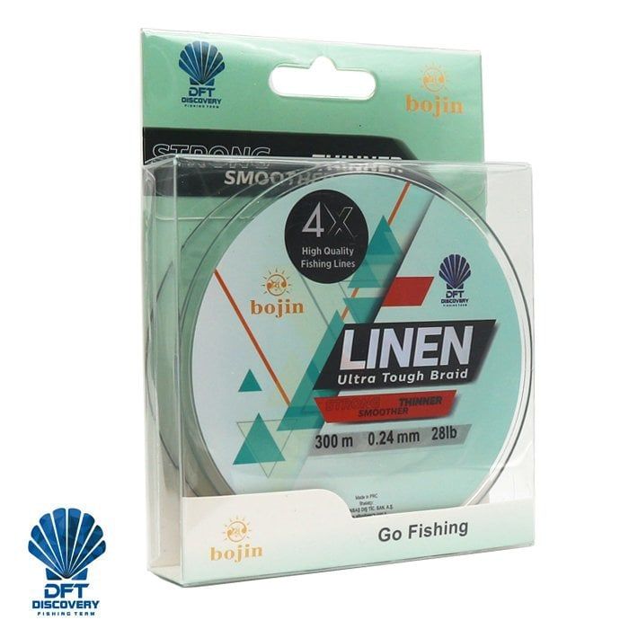 DFT Bojin 4X Linen İp Misina 0.24 mm 300 m Yeşil