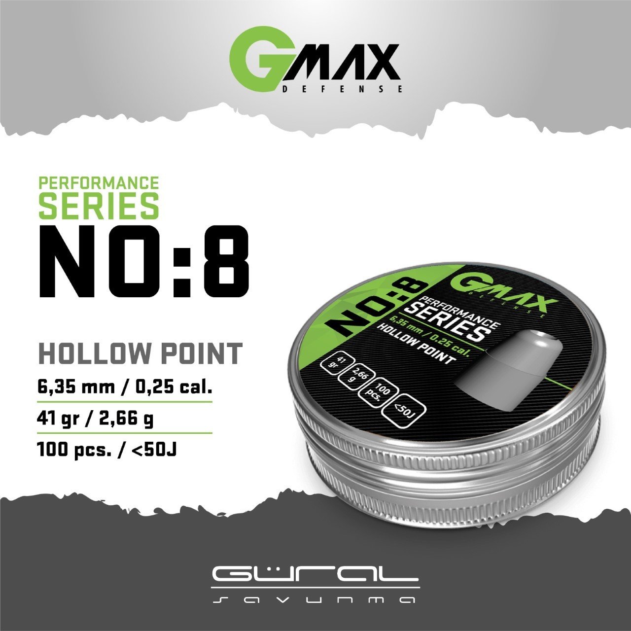 Gmax No:8 Performance Series 6,35 Havalı Saçma