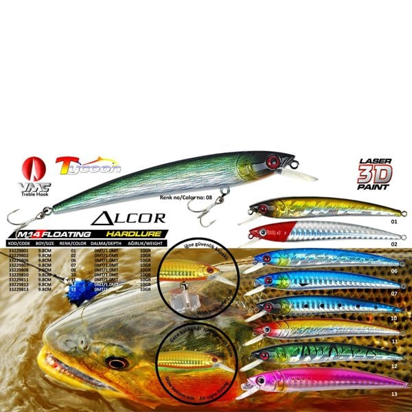 332229806 M14 9.8 cm Sahte Balık Renk: 6