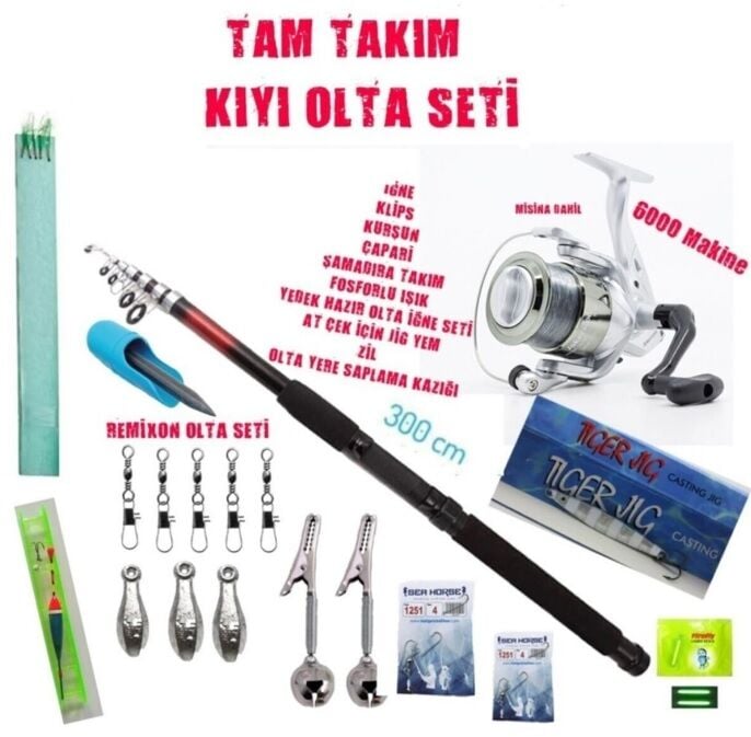Tam Takım Eksiksiz Kıyı Olta Seti