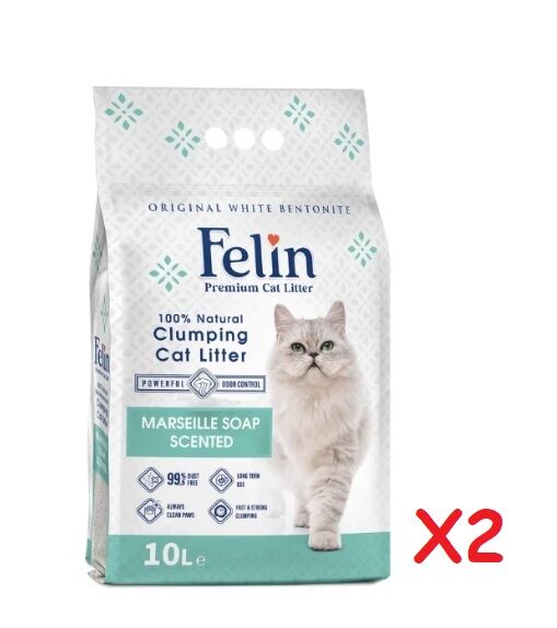 Felin Marsilya Sabunu Kokulu Topaklanan İnce Taneli Kedi Kumu 10L