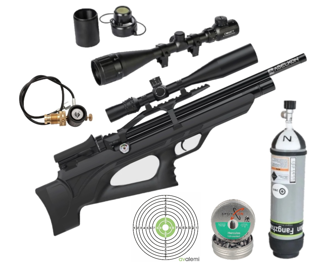 Aselkon Mx10 Black Pcp Havalı Tüfek Seti
