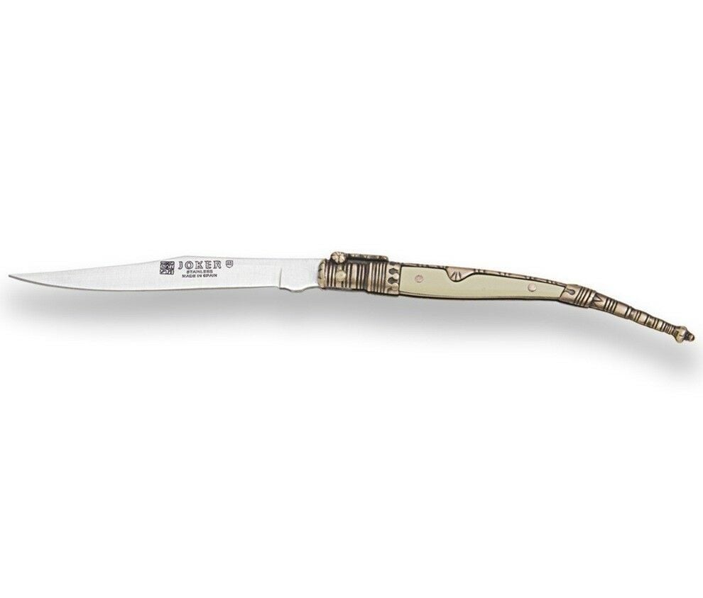 Joker Classical Estiletto Decorated Spanish Zamak - Beyaz ABS Saplı Çakı