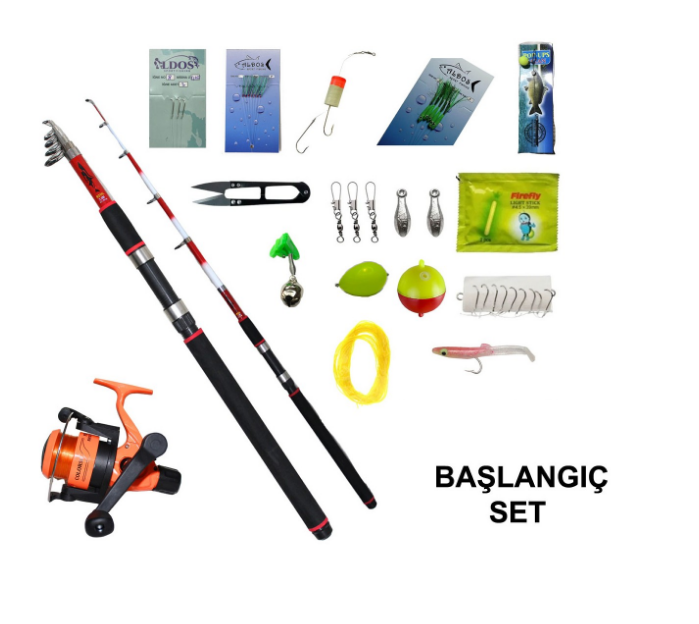 270 CmKamış 150 Metre Misinası Sarılı Makina Tam Takım Başlangıç Olta Seti