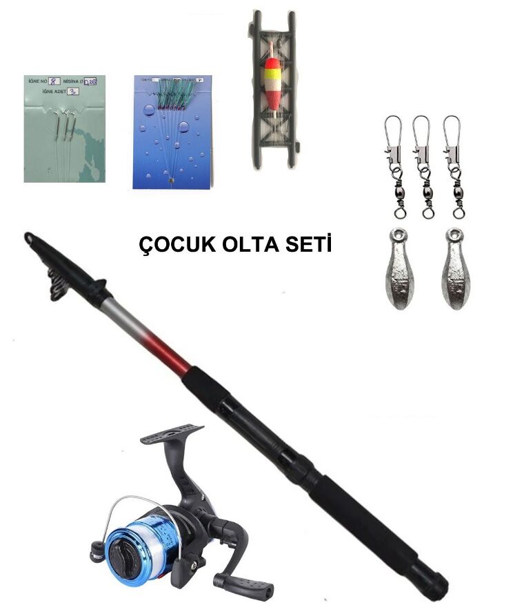 180 cm Kamış Makina Olta Seti Tam Takım Olta Seti Çocuk Olta Seti Hobi Kıyı Seti