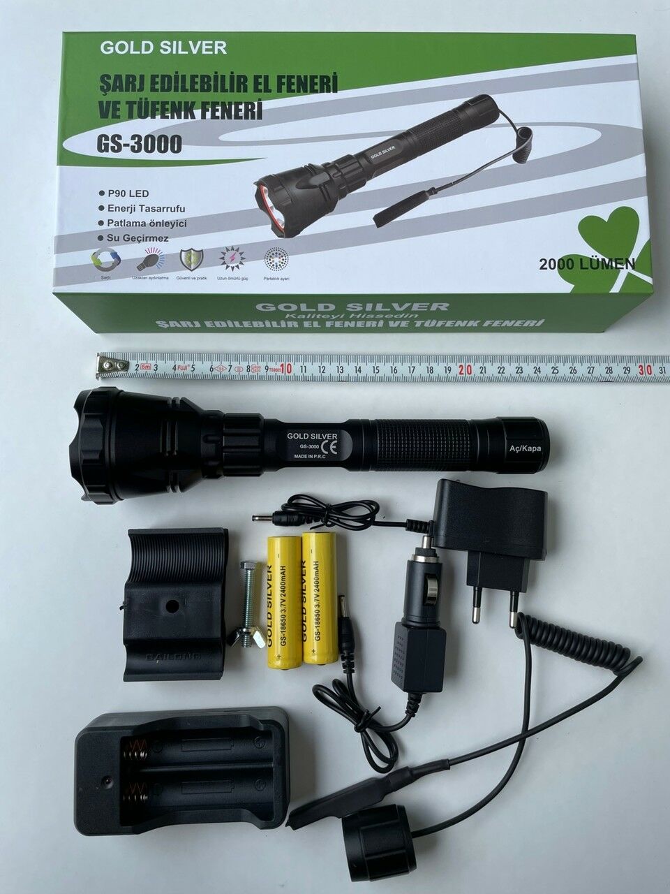 Gold Silver GS-3000 2000 Lümen Tüfek Feneri