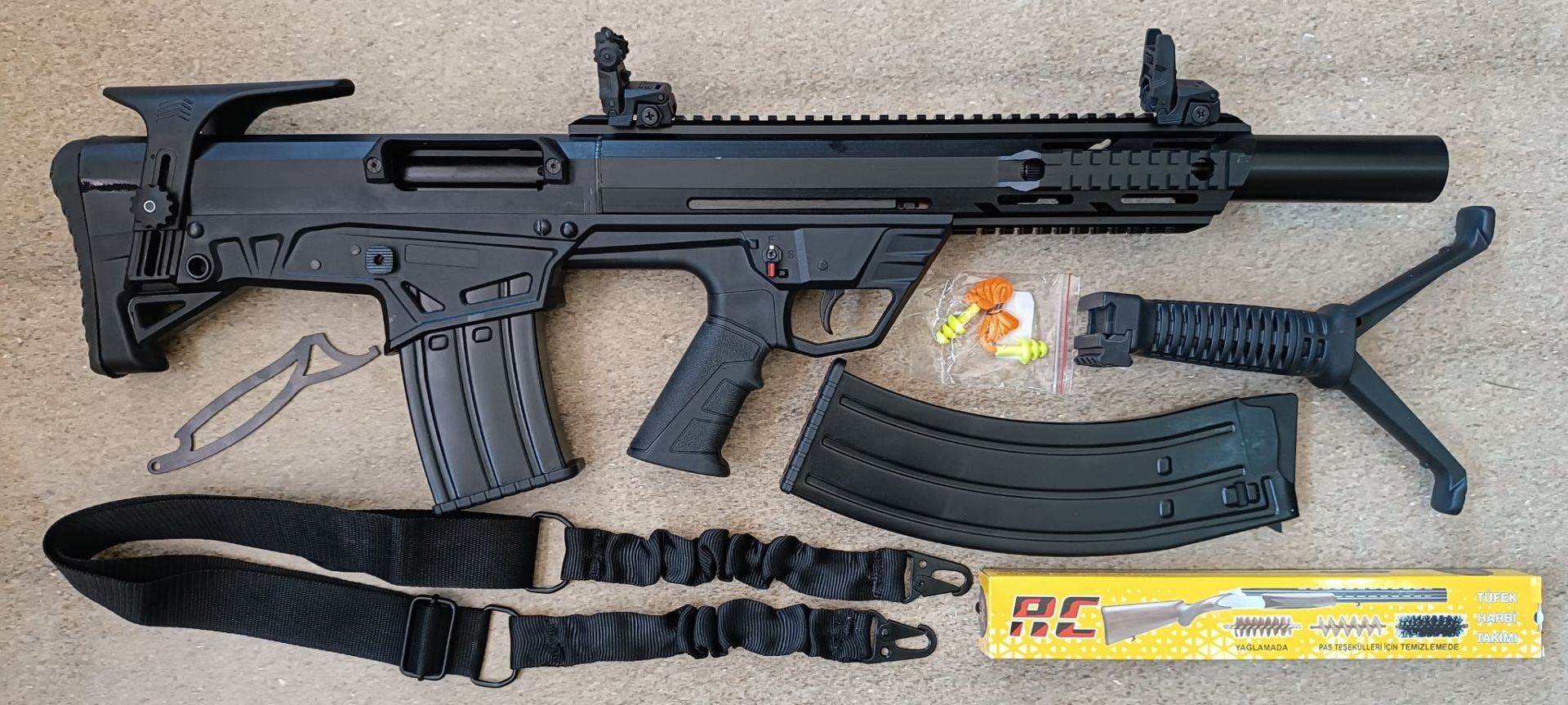 Mozzberk Şarjörlü Bullpup Siyah Otomatik Av Tüfeği