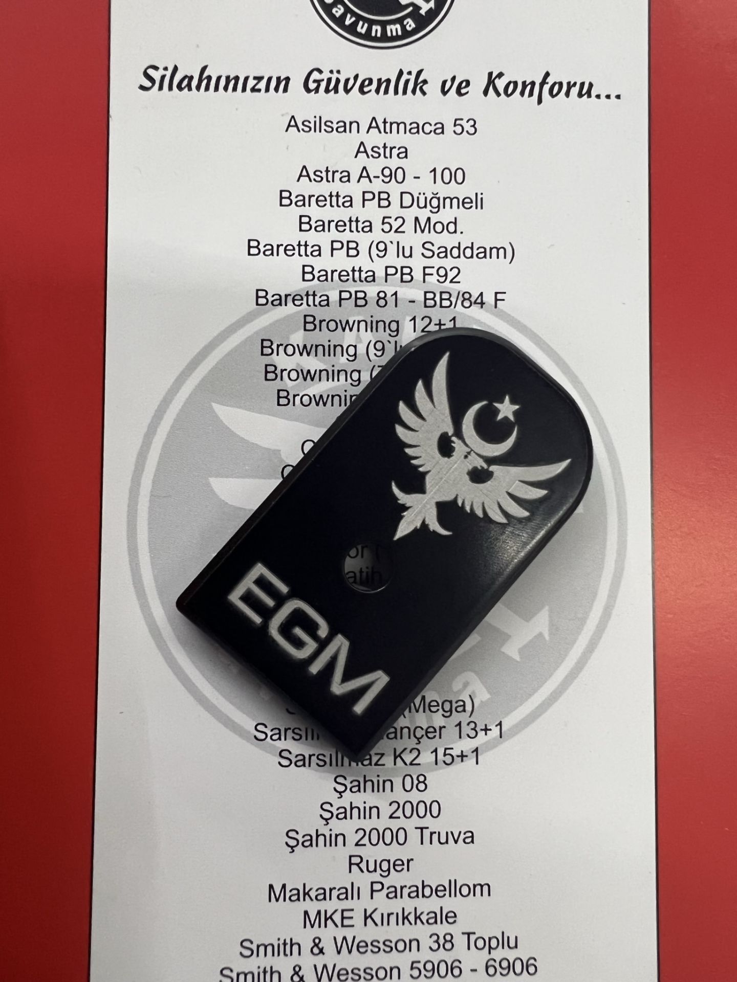 Siyah Egm Alüminyum Şarjör Kapağı