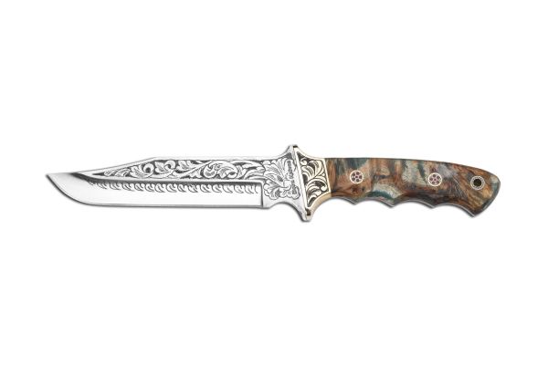 Bora 301 Tiger Stabilize Saplı Gravürlü Bıçak