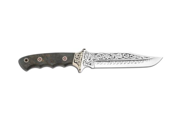 Bora 301 Tiger Stabilize Saplı Gravürlü Bıçak