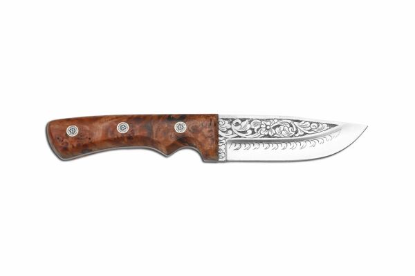Bora 304 Marten Weru Ağacı Saplı Gravürlü Bıçak