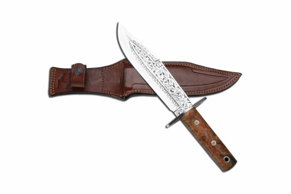 Bora 502 Paladin Weru Ağacı Saplı Gravürlü Bıçak