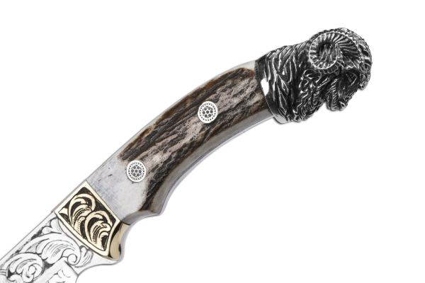 Bora 310 B Dragon Geyik Boynuzu Saplı Gravürlü Bıçak