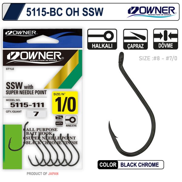 Owner 5115 Oh Ssw Black Chrome İğne 2