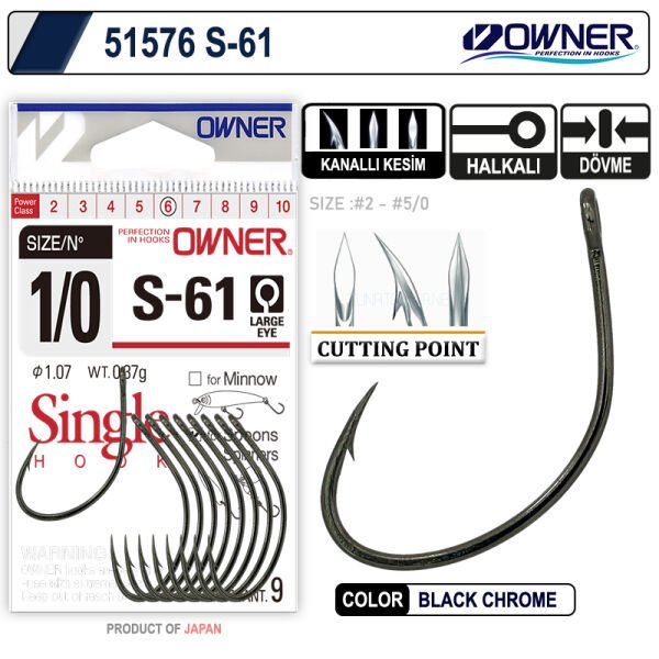 Owner 51576 S-61 Black Chrome İğne 1-0