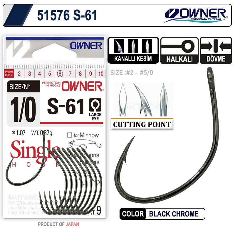 Owner 51576 S-61 Black Chrome İğne 2