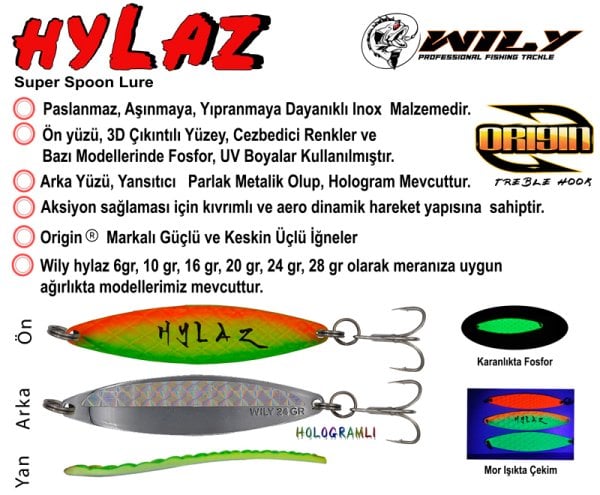 Wily Hylaz Kaşık  16 gr  70 mm - Hologramlı
