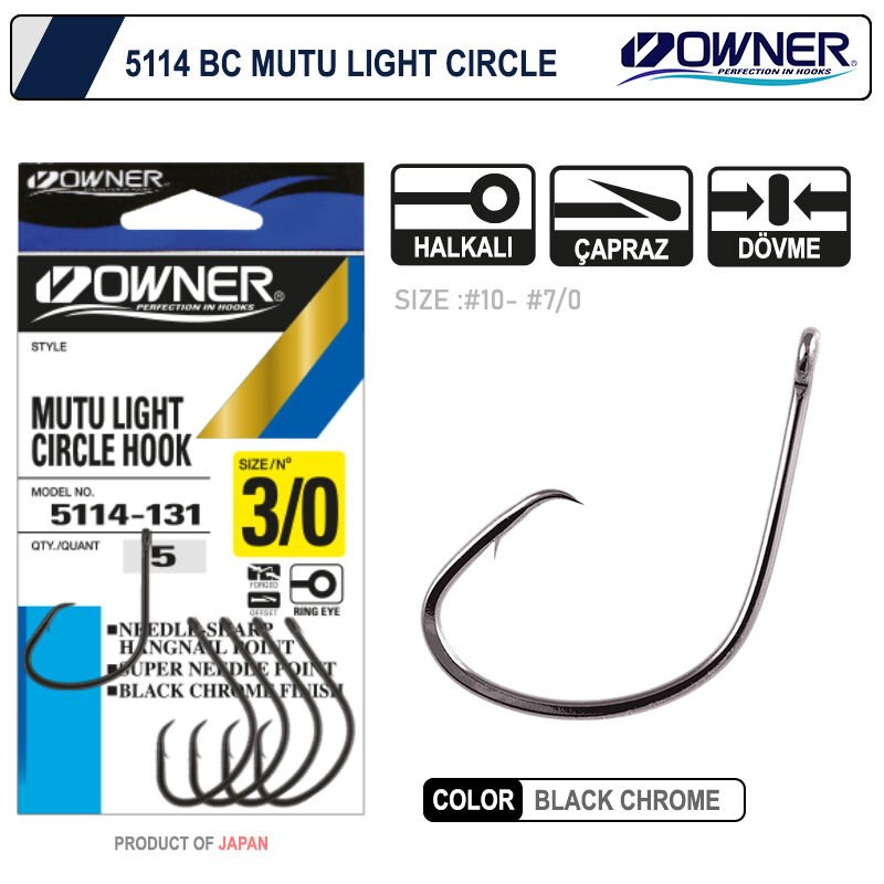 Owner 5114 Mutu Light Black Chrome İğne 10