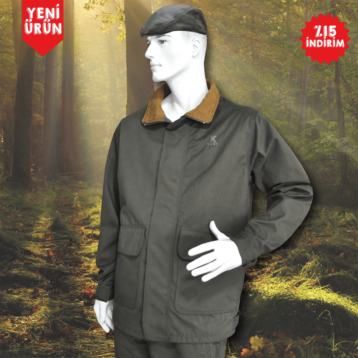 X Hunt Ustalar Kışlık Takım K.Haki (Mont-Pantalon) XXL