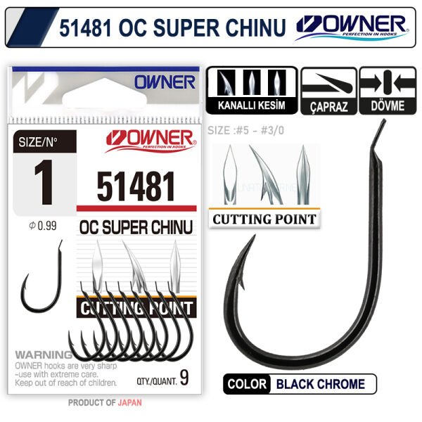 Owner 51481 Cut Super Chinu Black Chrome İğne 5