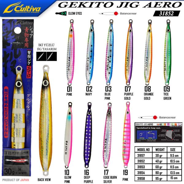 Cultiva 31857 Gekito Jig Aero 30g 9.5cm 01