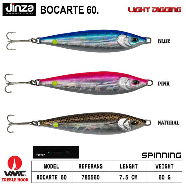 Jinza Bocarte 75mm Light Jig 60 gr Natural