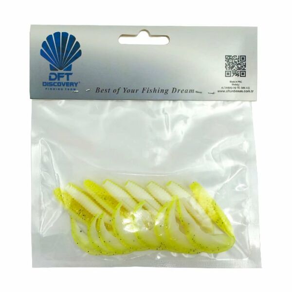 DFT Yumuşak Yem  7,5 cm 2,6 g Renk:Sarı Beyaz 1/8