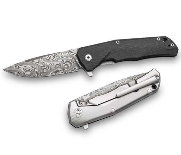 Lionsteel T.R.E. Damascus - THOR Karbon Fiber Çakı