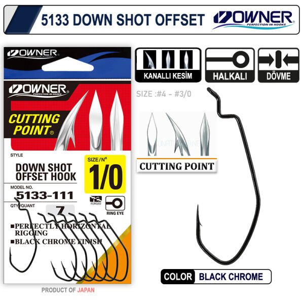 Owner 5133 Down Shot Offset Black Chrome İğne 3-0