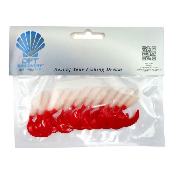 DFT Yumuşak Yem 5cm 1,2g R:117 Beyaz Kırmızı 1/12