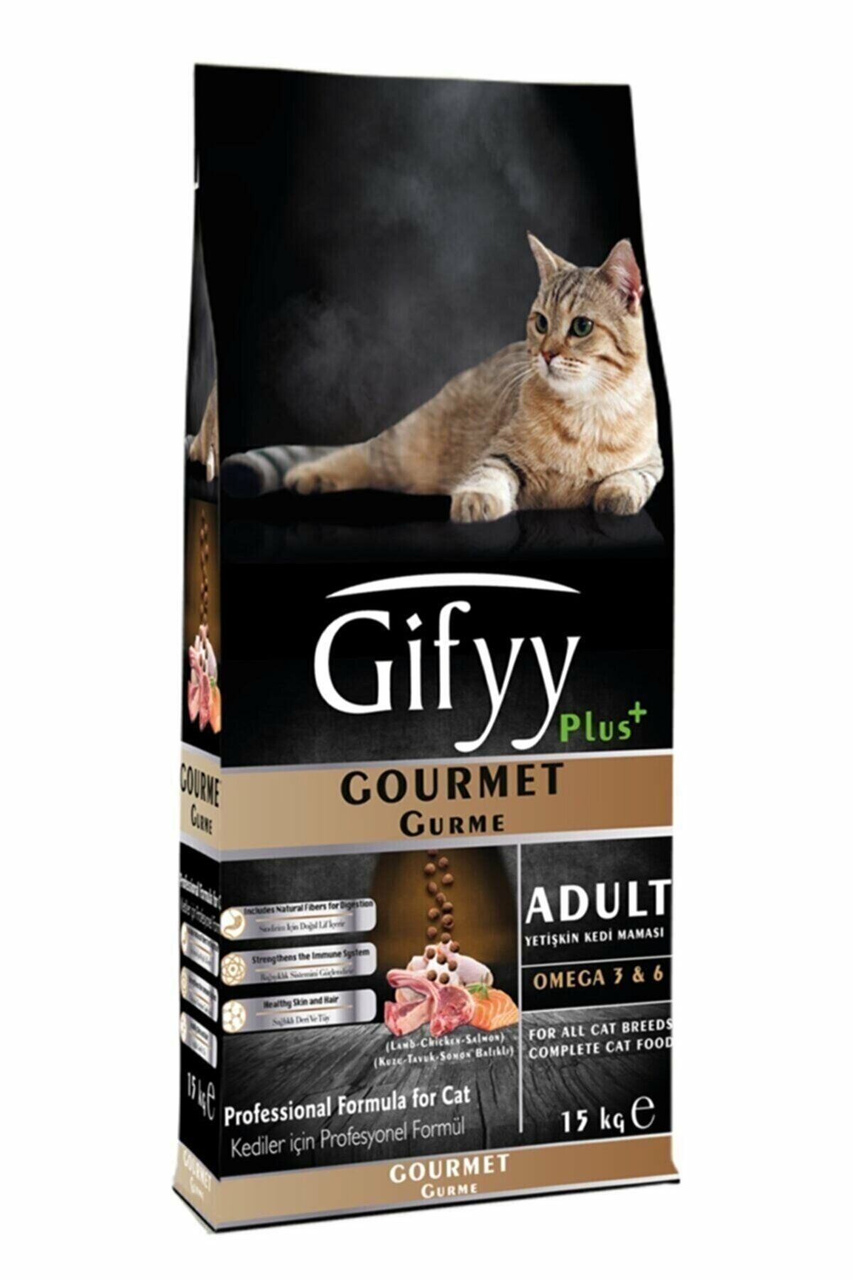 Giffy 15 Kg Yetişkin Kedi Maması Gurme (kuzu Somonlu Tavuk Etli ) Kuru Mama