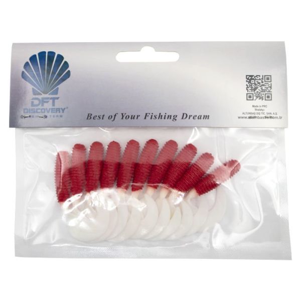 DFT Yumuşak Yem  6 cm 2 g R:114 Kırmızı-Beyaz 1/10