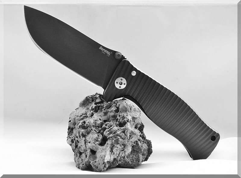 Lionsteel SR2 Aluminium Black handle black blade Çakı