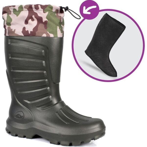 Konçlu Termal Çoraplı Eva Hafif Avcı Çizme No:41