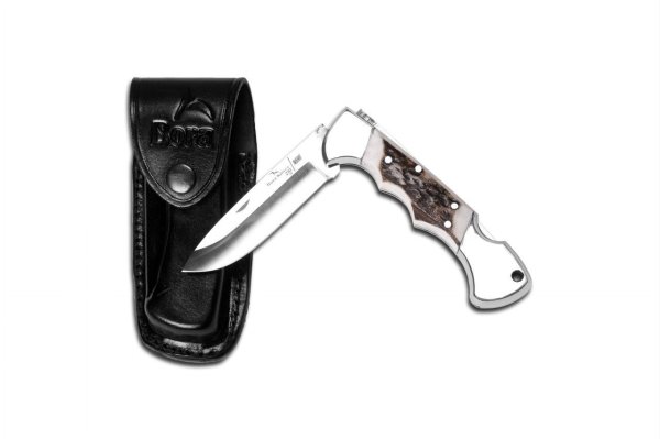 Bora 210 BPA Ergonomik Yuvarlak Uçlu Geyik Boynuzu Saplı Çakı