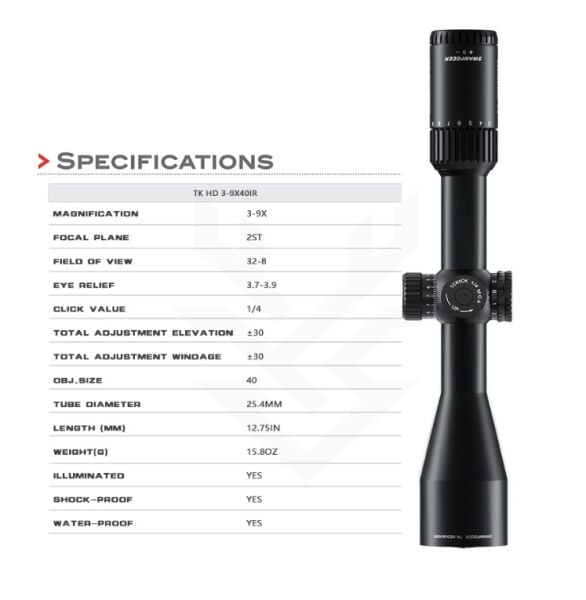 SWAMPDEER TD HD 3-9X40 IR TÜFEK DÜRBÜNÜ