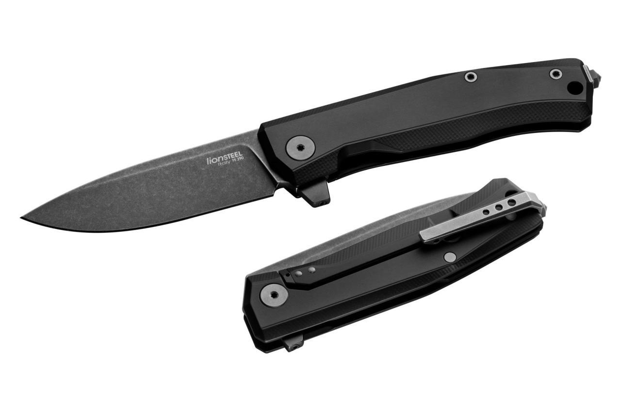 Lionsteel MT01A BB Myto Old Black M390 Blade, Black Aluminum Handle Çakı