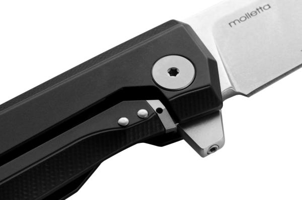 Lionsteel MT01A BS Myto Stone Washed M390 Blade, Black Aluminum Handle Çakı
